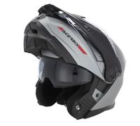 Casco Moto Modular Acerbis P/J Pj Rider con Visera Sombrilla Gris Mate TG S