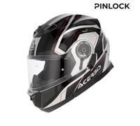 Casco Modular Acerbis Serel Negro Gris con Visor Solar Integrado, Homologación ECE 22.06, Doble Visor, Sistema de Ventilación y Cierre Seguro para Moto (M 57/58)