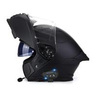 Casco Moto Modular Bluetooth Cascos Integrado Motocicleta Modulares con Doble Visera Casco Integrales Abatible Homologado ECEDOT Micrófono con Altavoz Dual Incorporado B,XL:61-62CM