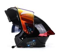Casco Moto Modular Bluetooth Cascos Integrado Motocicleta Modulares con Doble Visera Casco Integrales Abatible Homologado ECEDOT Micrófono con Altavoz Dual Incorporado F,XXL:63-64CM