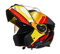 Casco Moto Modular Bluetooth con Doble Visera Cascos Integrado Motocicleta Abatible Casco Integrales Modulares Micrófono con Altavoz Homologado ECEDOT Cuatro Estaciones E,XL:61-62CM
