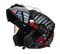Casco Moto Modular Bluetooth con Doble Visera Cascos Integrado Motocicleta Abatible Casco Integrales Modulares Micrófono con Altavoz Homologado ECEDOT Cuatro Estaciones B,M:57-58CM