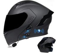 Casco Moto Modular con Bluetooth Integrado, ECE Homologado Casco Integrales Flip Up Moto Jet Scooter(C1,M(57~58cm))
