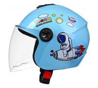 Casco Moto Niños ECE 22.06 Homologado Visera Parasole Orejas ABS Ligero Kids Scooter Bicicleta Infantil Niño Niña Celeste 13,46~58cm