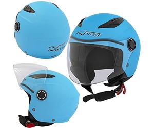 Casco Moto Scooter Niño Chicos Infantil Seguro Homologado ECE 22 06 Azul M