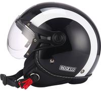 Casco Moto SP501 Talla XS Con Visera Antirrayaduras Negra Y Blanca SPARCO