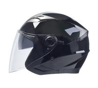 Casco Motocicleta Abiertos Vintage para Mujer Hombre Medio Cascos Moto Jet DOTECE Homologado Casco Half-Helmet Ciclomotor 3/4 con Doble Visera Cascos Scooter Adulto Clásico F,L:59-60CM