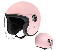 Casco Motocicleta con Orejas Gato para Adultos, Medio Casco Motocicleta Retro 3/4 para Hombres Y Mujeres, Casco Gorra Moda Cara Abierta, Cascos Scooter, Crucero, Ciclomotor, Certificado Dot/ECE G