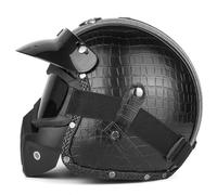 Casco Motocicleta Retro Cascos Half-Helmet ECEDOT Homologado 3/4 Cascos Abiertos De Moto Unisexo Medio Casco Jet Vintage con Gafas El Forro Es Extraíble Cuatro Estaciones F,L:59-60CM