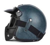 Casco Motocicleta Retro Medio Casco 3/4 Certificación DOTECE Cascos Abiertos De Moto con Gafas Y Mascarilla Facial Cascoscooter Jet Cascos Half-Helmet para Hombres Y Mujeres B,XXL:63-64CM