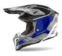 Airoh Aviator 3 Saber Casco de motocross, gris-azul, tamaño M