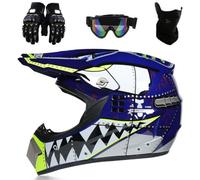 Casco Motocross Niño 5-16 Años Casco Moto Integral Unisex para MTB Quad BMX Bicicleta, Aprobado por el Dot(Dark Blue,S(52-53cm))