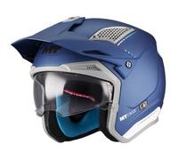 Casco MT District SV S Soul Azul Mate - Casco de Moto Jet Trial Unisex Hombre y Mujer - Homologado ECE 22.06