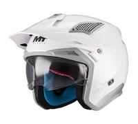 Casco MT District SV S Soul Blanco - Casco de Moto Jet Trial Unisex Hombre y Mujer - Homologado ECE 22.06