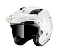 Casco MT District SV Solid Blanco | Casco de Moto Jet Trial | Helmets Unisex Hombre y Mujer (L)