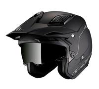 Casco MT District SV Solid Negro Mate | Casco de Moto Jet Trial | Helmets Unisex Hombre y Mujer (S)
