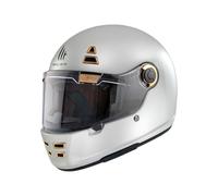 Casco MT JARAMA Blanco Brillo | Casco de Moto Integral Retro Vintage Clásico Café Racer | Helmets Unisex Hombre y Mujer (XS)