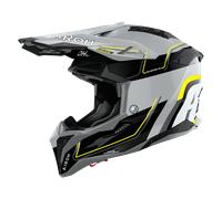 Airoh Aviator 3 Leader Casco de motocross, gris/negro/amarillo, Talla M (57/58)