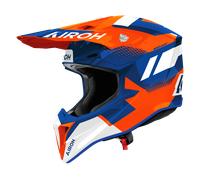Airoh Wraaap Vision Casco de motocross, blanco/azul/naranja, Talla XS (53/54)