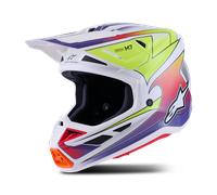 Casco MX Alpinestars SM7 Fuse Blanco/Amarillo/PúrpuraL Blanco,Amarillo,Púrpura
