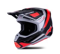 Casco MX Alpinestars SM7 Rise Negro/Plateado/RojoXS Negro,Plateado,Rojo