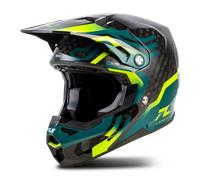 Fly Racing Formula S Carbon Byte, casco de motocross M female Carbono/Petróleo/Amarillo Neón