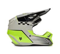 FOX V1 Collect Casco de motocross, negro-gris-amarillo, tamaño L para Hombres