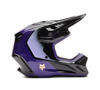 FOX V3 Drip Casco de motocross, negro/morado, Talla S (55/56)