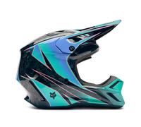 FOX V3 RS Canvas Casco de motocross, negro-azul, tamaño M para Hombres