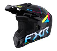 FXR Clutch Comp Casco de motocross, negro-azul-amarillo, tamaño XS para Hombres