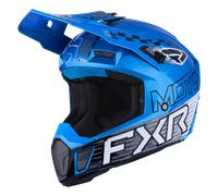 FXR Clutch Race Div Casco de motocross, negro-blanco-azul, tamaño L para Hombres