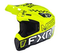 FXR Clutch Race Div Casco de motocross, negro-blanco-amarillo, tamaño 2XL para Hombres