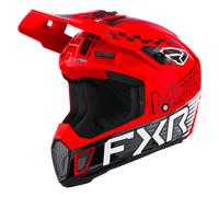 FXR Clutch Race Div Casco de motocross, negro-blanco-rojo, tamaño XS para Hombres