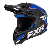 FXR Helium Logo Carbon Casco de motocross, negro-blanco-azul, tamaño 2XL para Hombres