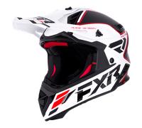FXR Helium Logo Carbon Casco de motocross, Rojo/Blanco/Negro, Talla XS