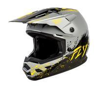 Casco MX Joven FLY Racing Kinetic Drip V26 Gris/Negro/AmarilloM Gris,Negro,Amarillo