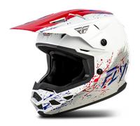 Fly Racing Kinetic Drip, casco motocross juvenil YS male Blanco/Rojo/Azul