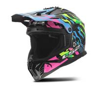 LS2 MX708 Fast II Grotesk Casco de motocross, verde-azul, tamaño XL para Hombres