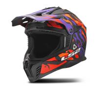 Casco MX LS2 MX708 Fast II Grotesk Púrpura/Naranja MateM Grotesk Púrpura,Naranja Mate
