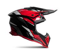 Casco MX Raven Morphous Negro brillante/RojoM Negro brillante,Rojo
