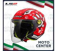 Casco Niño LS2 OF622 New Funny II Paws Rojo Mate Talla L (51-52 Cm.)