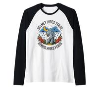 Casco Oculta Lágrimas Armadura Oculta Miedos Caballero Guerrero Medieval Camiseta Manga Raglan