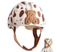 Casco para bebé casco de seguridad para bebé protector de cabeza transpirable para bebés para gatear y caminar para anticolisión ligero expandible ajustable y grueso Coffee Bear