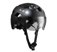 Casco para Ciudad y e-Bikes | Casco de Bicicleta para Adultos, Ajustable con Visor UV, Luces USB y Cierre Fidlock | Talla 55-61 cm.