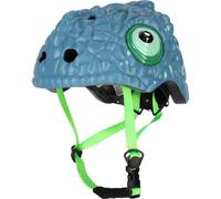 Casco de Bicicleta para niño Crazy Safety | Casco de Bici para niño de 2 a 7 años para Skate, Bicicleta, Patinete, monopatin | Casco de Animal 3D Ligero y Ajustable 49-55 cm (Camaleon Azul)