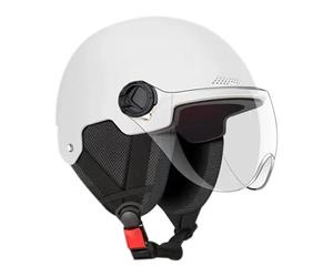 Casco Patinete Eléctrico Seguro Y Cómodo, Medio Casco Ligero con Protección Orejas, Bandas Reflectantes, Protector Solar Anti-UV, Ajustable Adultos Hombres Mujeres Niños