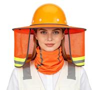 Casco Protección Solar Con Raya Reflectante Cuello Protección Malla