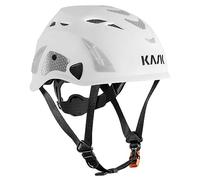 KASK Casco de protección Superplasma HI VIZ - Casco de protección laboral, rueda giratoria, tiras reflectantes, EN 397, color: blanco