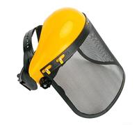 Casco protector de césped para jardín con malla, diadema ajustable y banda para el sudor para tareas de corte al aire libre, protección de escombros y recortes de vidrio