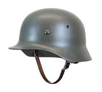 casco Reproducción WW2 Ejército alemán M35 de acero, con forro de cuero y correa de barbilla
